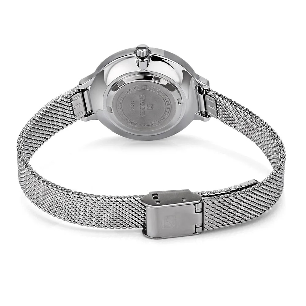 CURREN New Women Watches Fashion Blue Mesh Strap Analog Quartz Watch Womons Casual Ladies Clock Waterproof  Wristwatch