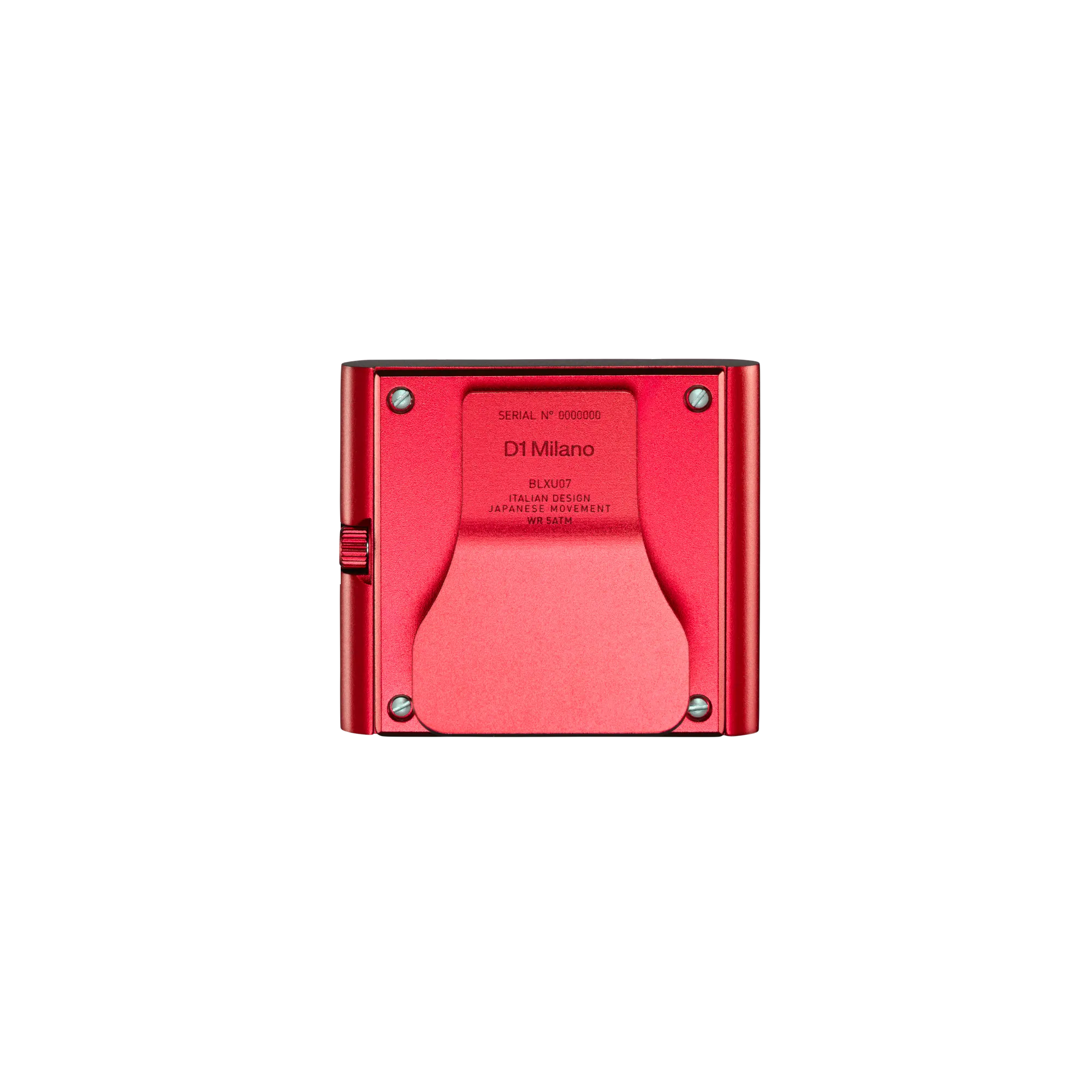 D1 Milano Block Red Aluminum Case Unisex Watch - BLXU06