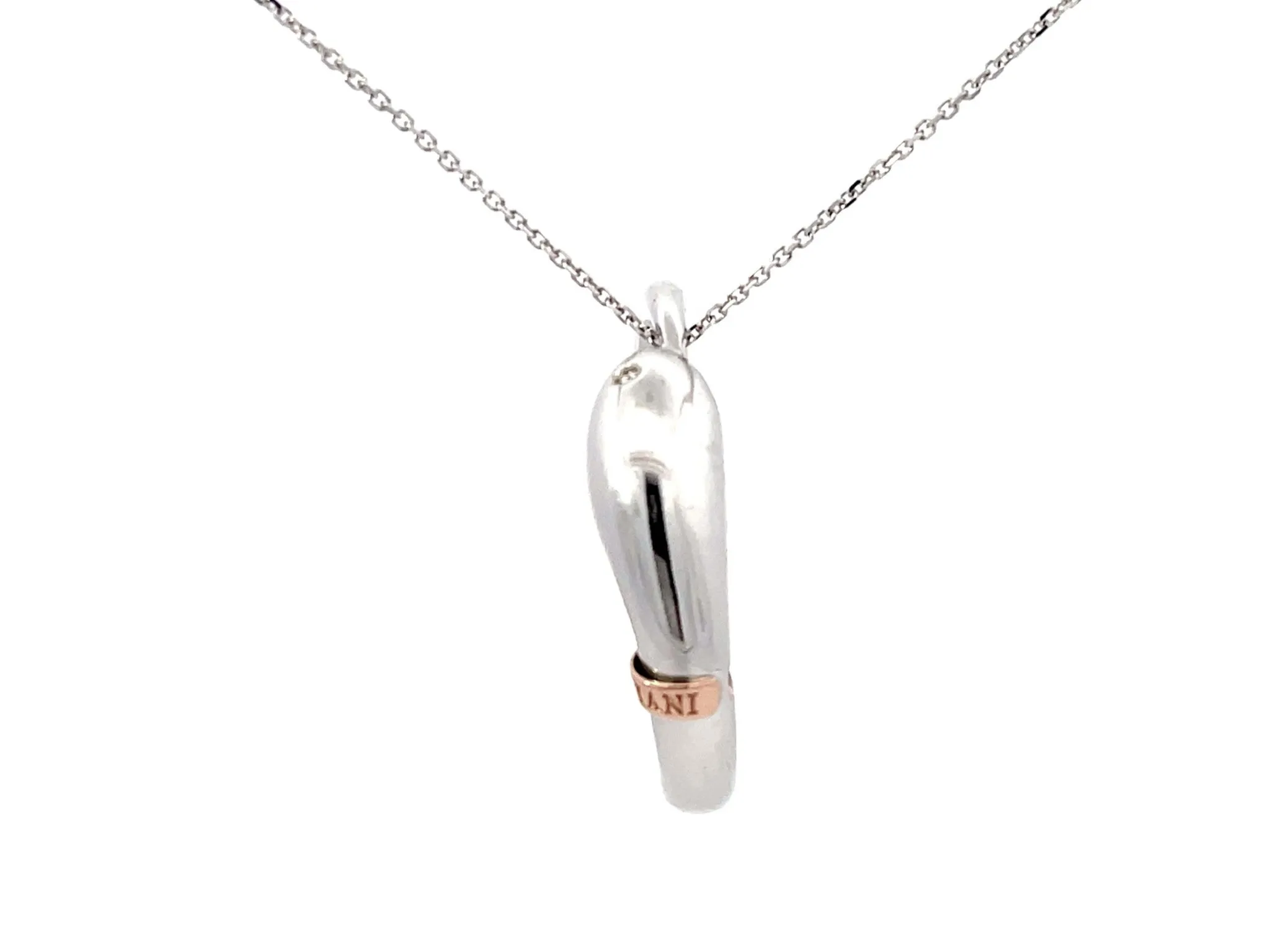 Damiani Infinito Snake Pendant Necklace in 18k White Gold