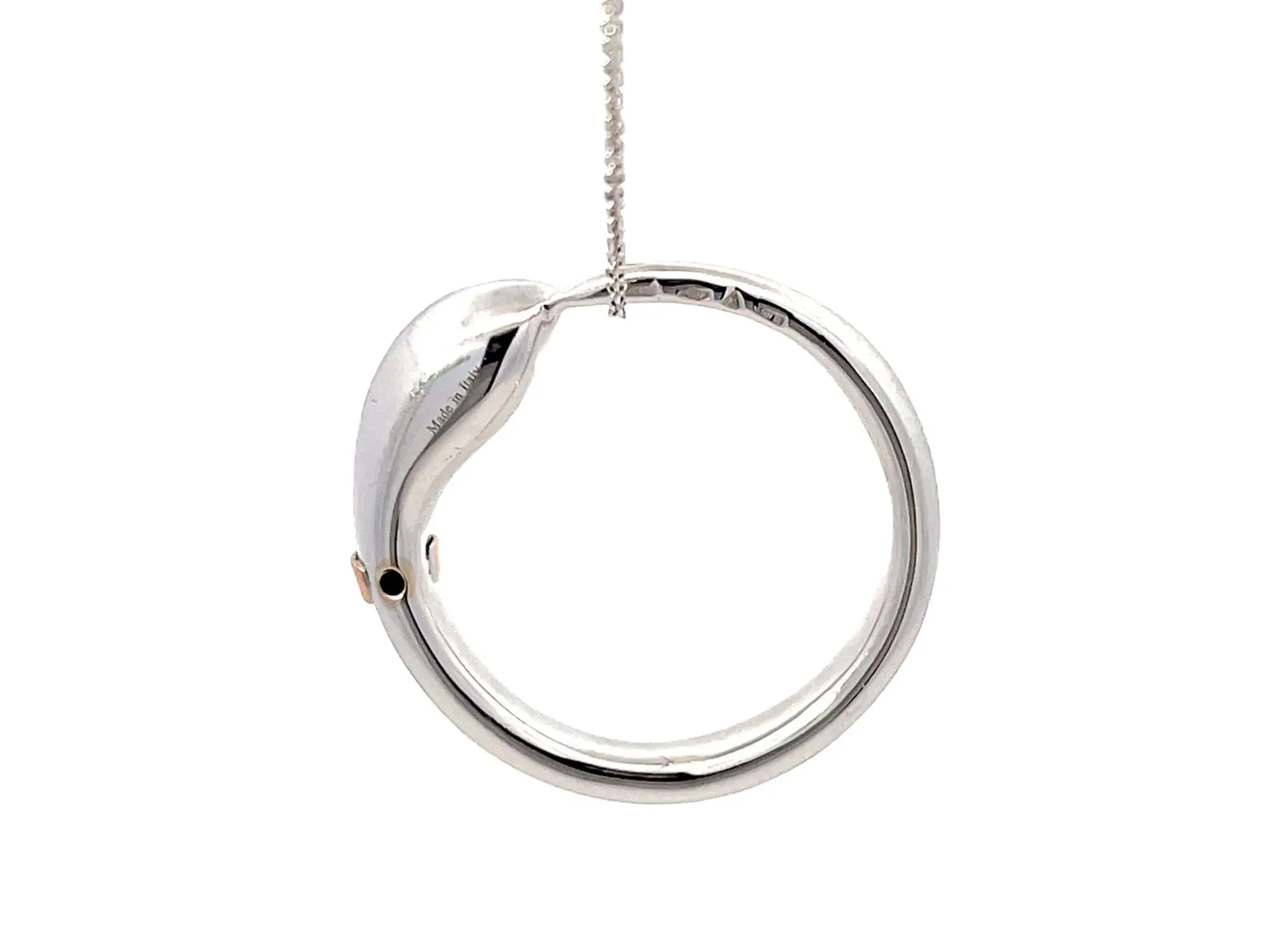 Damiani Infinito Snake Pendant Necklace in 18k White Gold