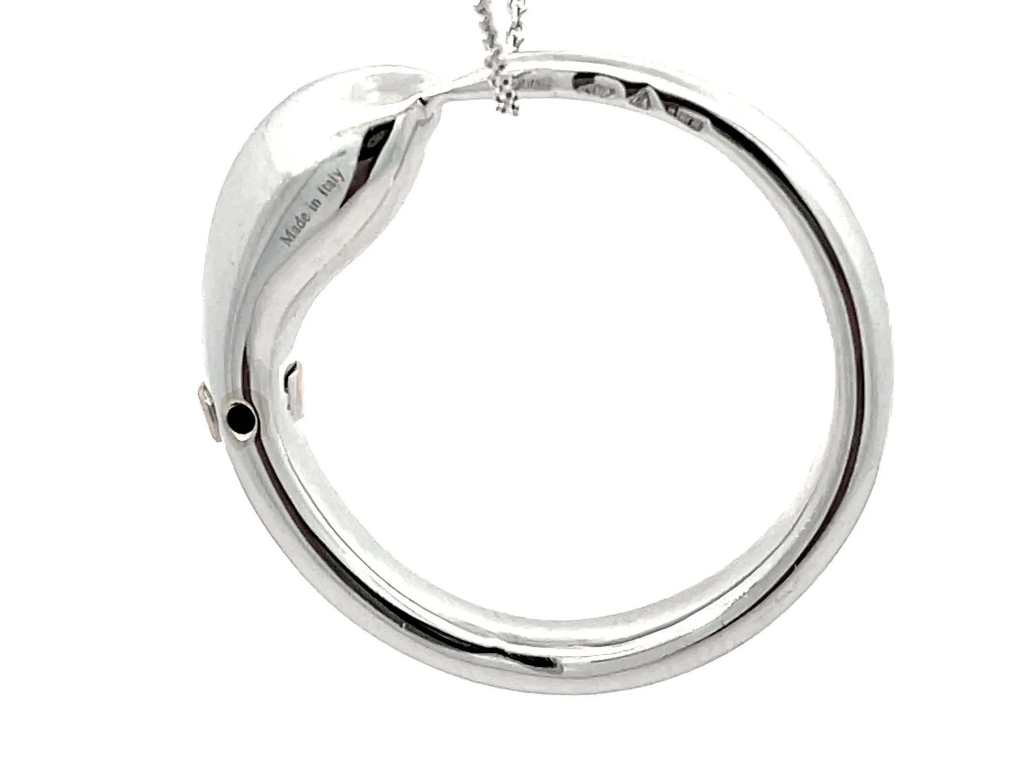 Damiani Infinito Snake Pendant Necklace in 18k White Gold