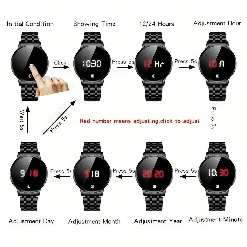 Deluxe Touch Screen Couples Wristwatch