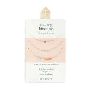 Demdaco Sharing Kindness Necklace Set of 3 - Multicolor Silver