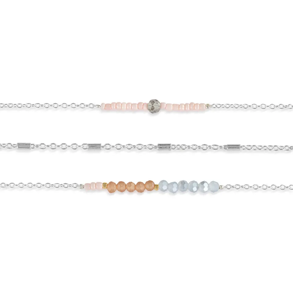 Demdaco Sharing Kindness Necklace Set of 3 - Multicolor Silver
