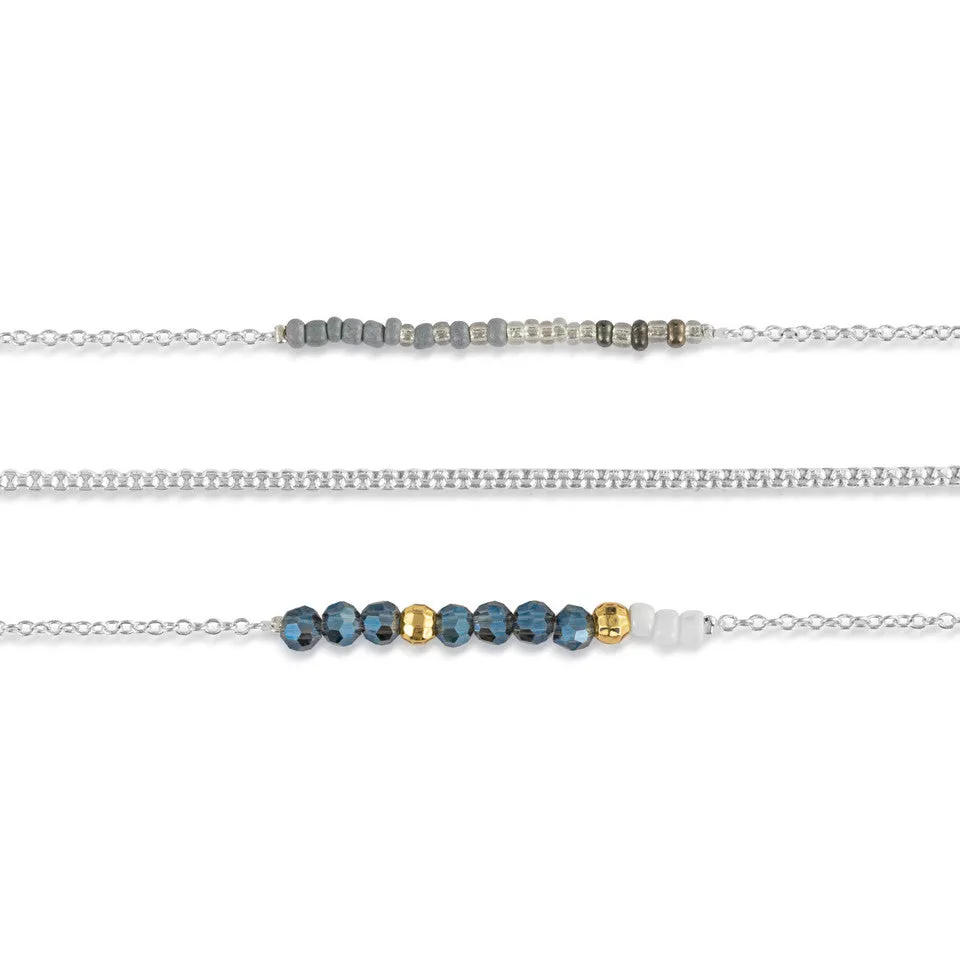 Demdaco Sharing Kindness Necklace Set of 3 - Smoke Silver