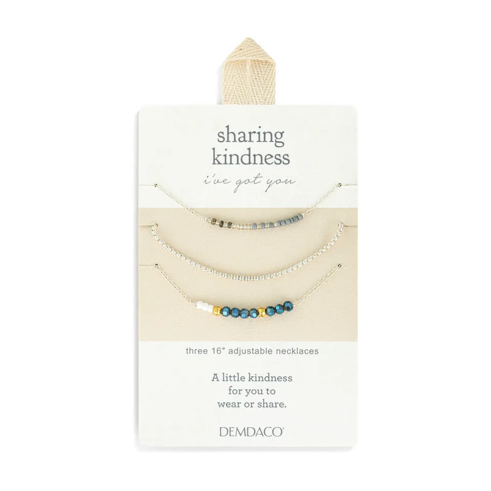 Demdaco Sharing Kindness Necklace Set of 3 - Smoke Silver