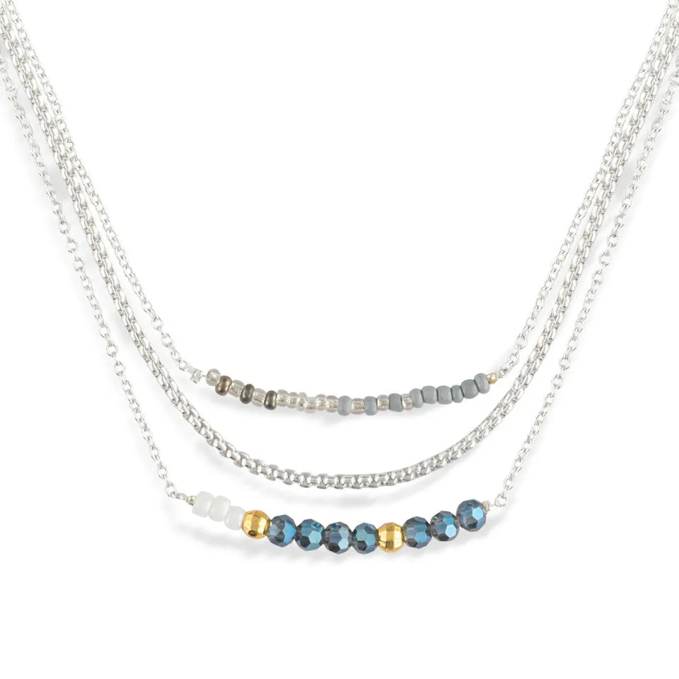 Demdaco Sharing Kindness Necklace Set of 3 - Smoke Silver