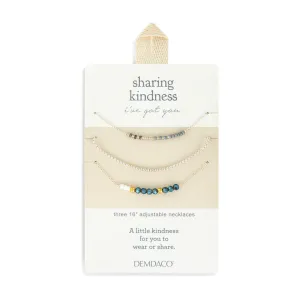 Demdaco Sharing Kindness Necklace Set of 3 - Smoke Silver