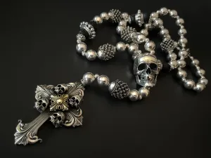 Deus Vult Templar Cross Skull Rosary