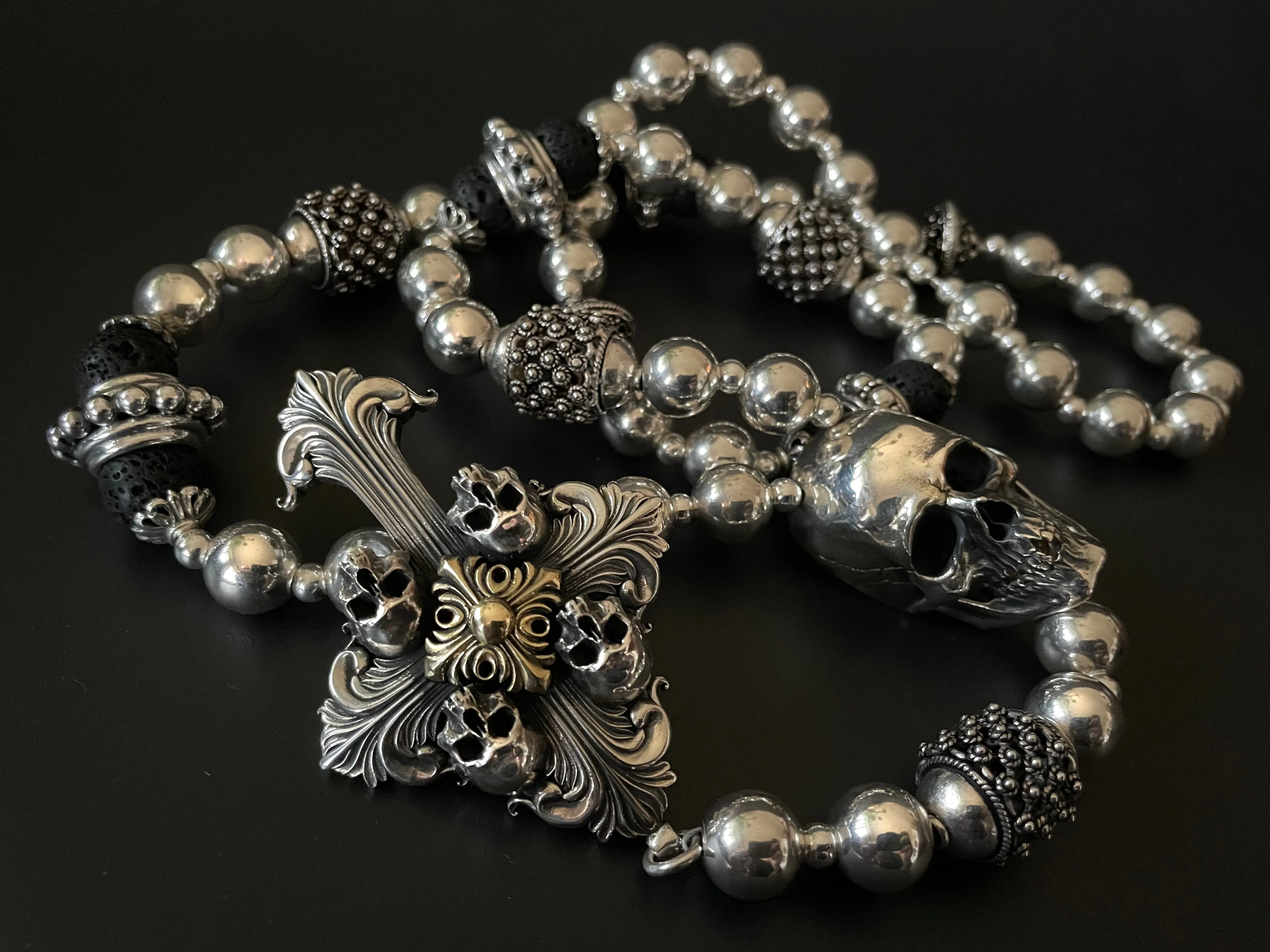 Deus Vult Templar Cross Skull Rosary