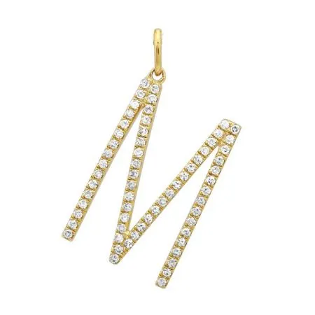 Diamond 14K Initial Pendant