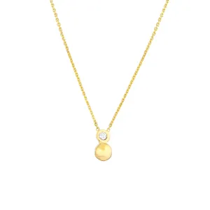 Diamond Bezel Bead Necklace