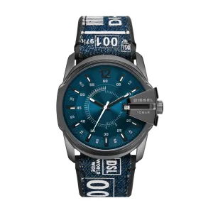 DIESEL MASTER CHIEF TWO-HAND DATE DENIM WATCH