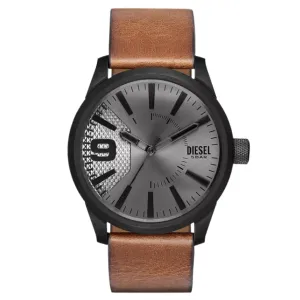 Diesel Rasp Gents Three-Hand Brown Leather Watch
