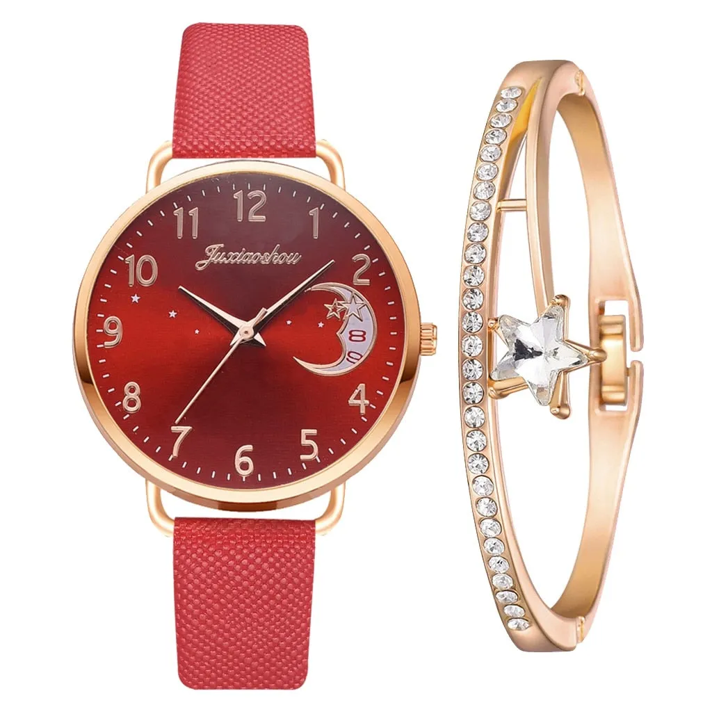 DIGIT NUMBER DIAL WATCH AND BRACELET SET | Elegant Timepiece Duo