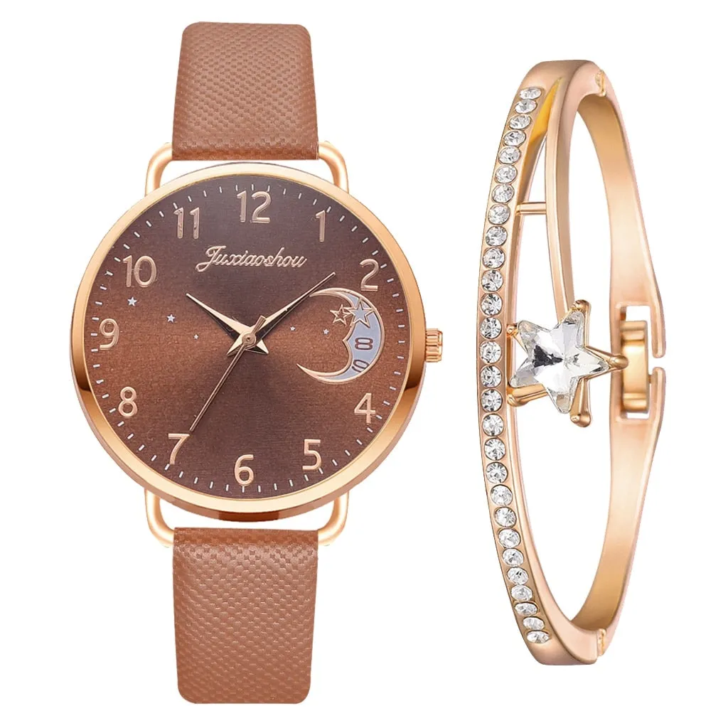 DIGIT NUMBER DIAL WATCH AND BRACELET SET | Elegant Timepiece Duo