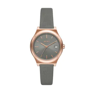 DKNY ANALOG WATCH 0 JWL GP LEATHER STRAP