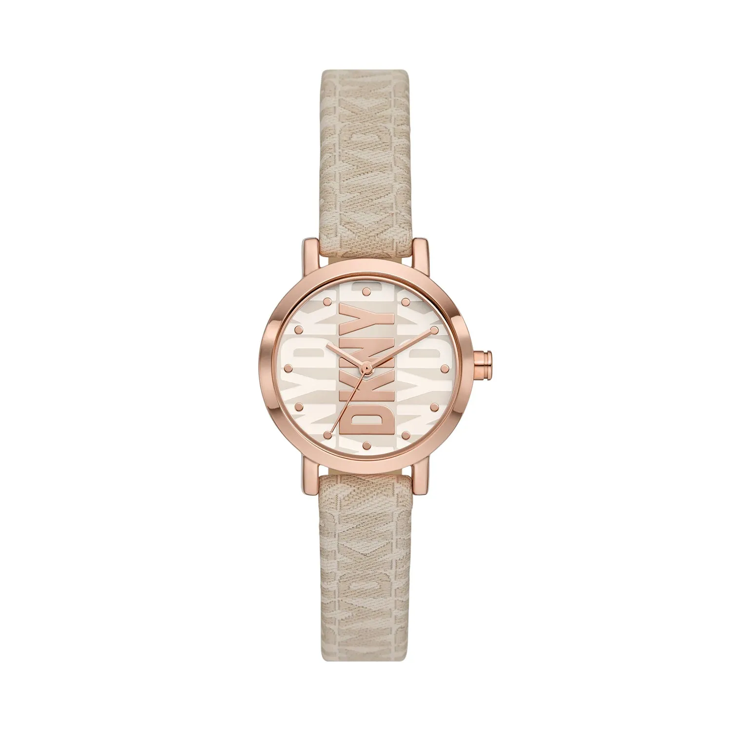 Dkny Soho Three-Hand Nude Fabric Watch