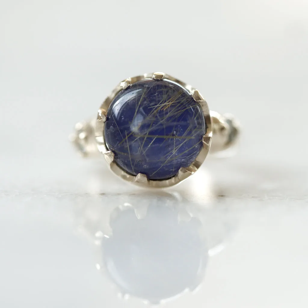 Doublet Lapiz Rutilated Ring in gold
