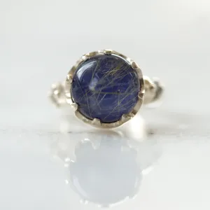 Doublet Lapiz Rutilated Ring in gold