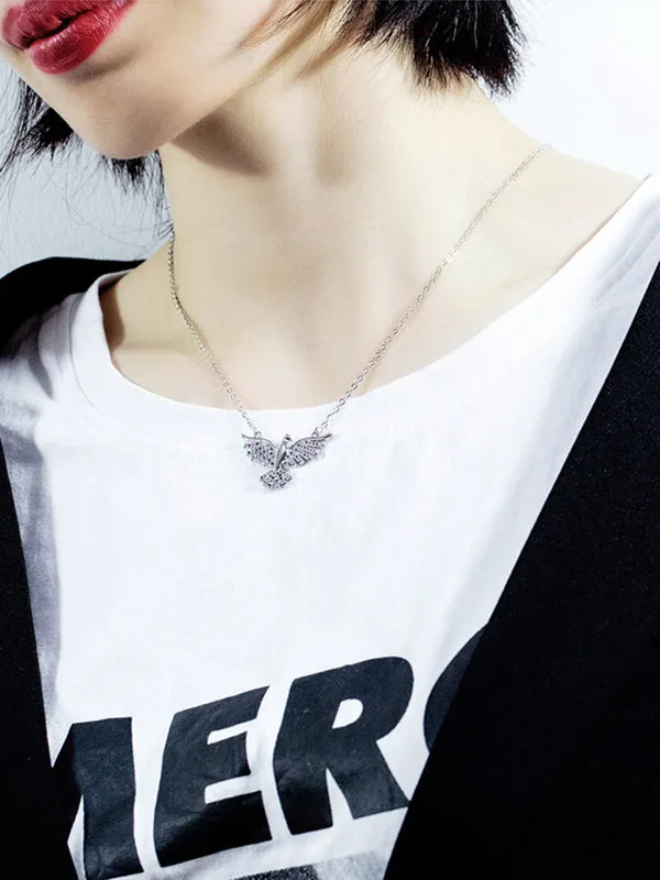 Eagle Pendant Copper Plated Diamond Necklace
