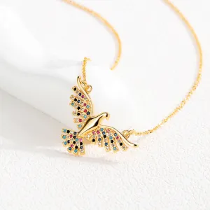 Eagle Pendant Copper Plated Diamond Necklace