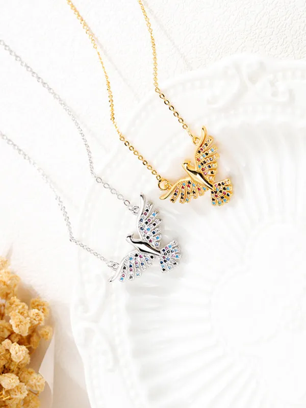 Eagle Pendant Copper Plated Diamond Necklace