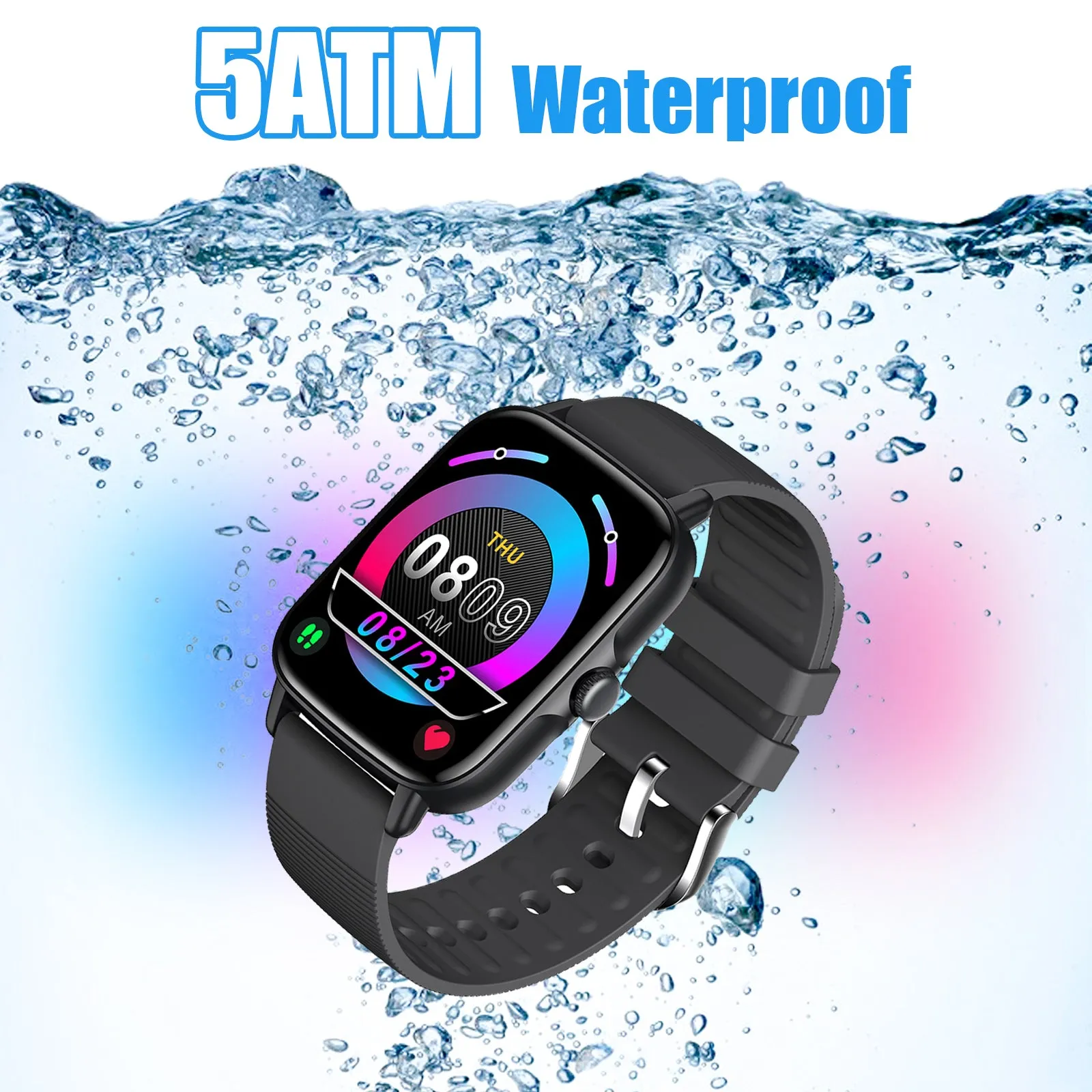 EIGIIS Smart Watches for Men Women Activity Trackers with 1.7 Full Touch Screen IP68 Waterproof Fitness Tracker with Heart Rate Monitor Sleep Tracker Pedometer Smartwatch for iPhone Android