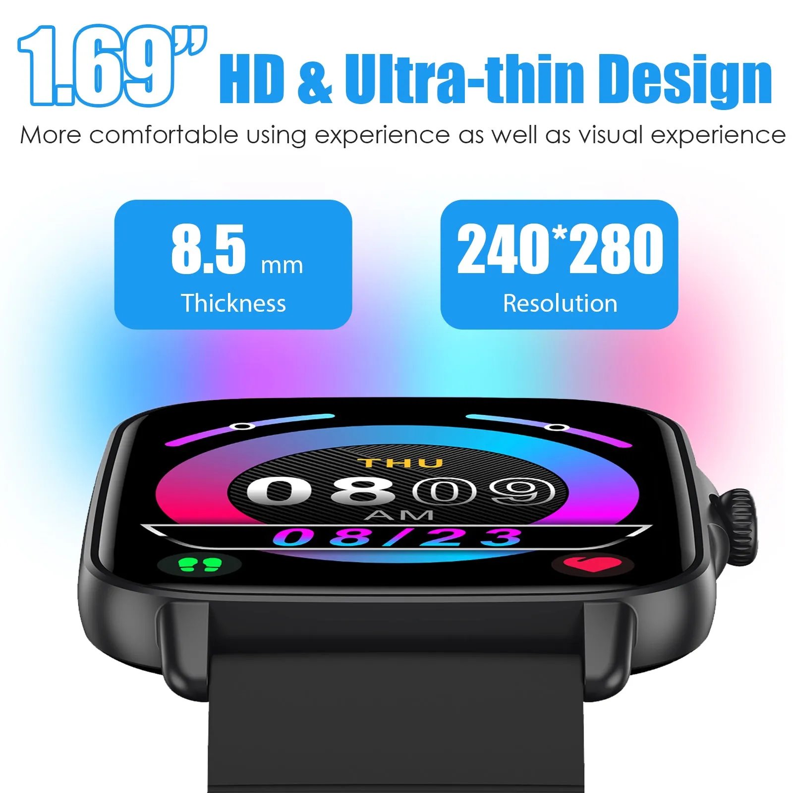 EIGIIS Smart Watches for Men Women Activity Trackers with 1.7 Full Touch Screen IP68 Waterproof Fitness Tracker with Heart Rate Monitor Sleep Tracker Pedometer Smartwatch for iPhone Android
