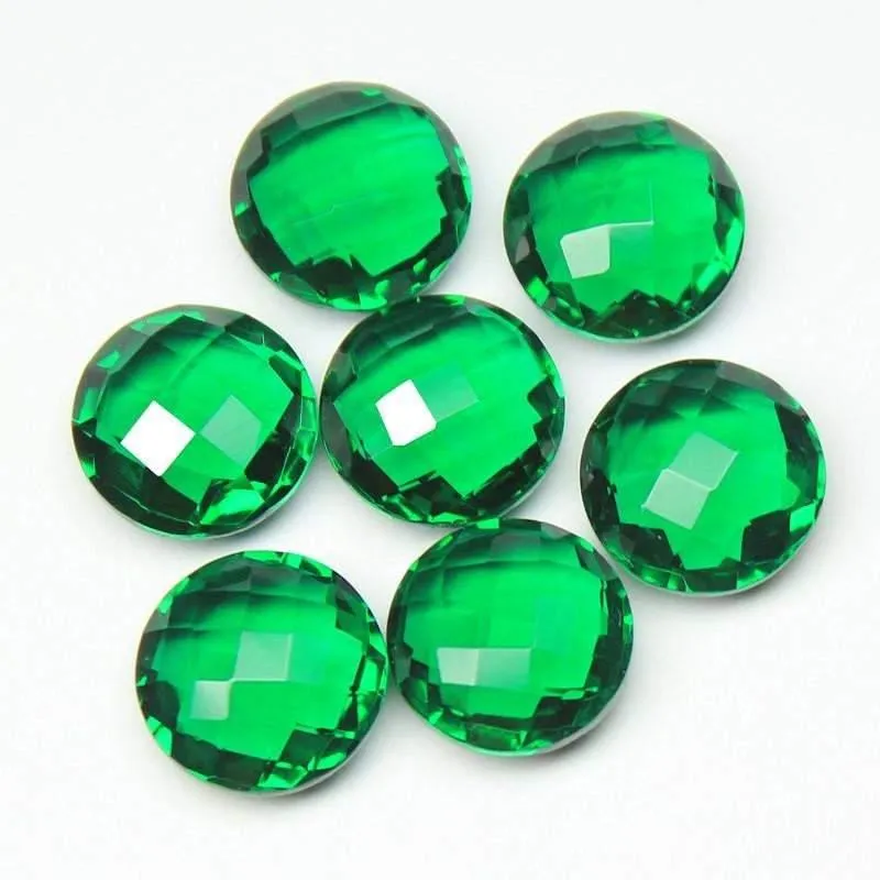 Emerald Green Quartz Faceted Round Beads 10mm 10pc