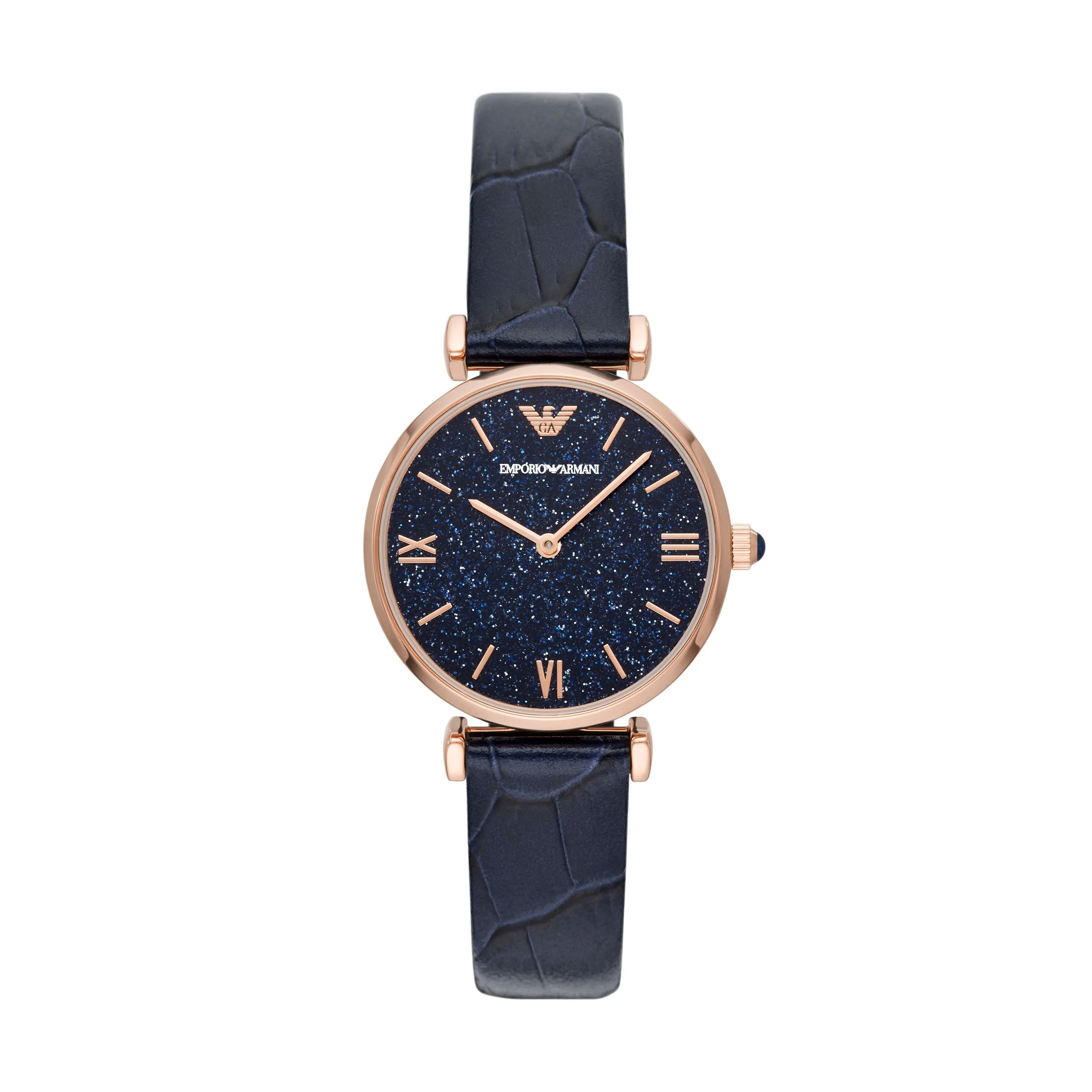 EMPORIO ARMANI ANALOG WATCH 0 JWL GP LEATHER STRAP
