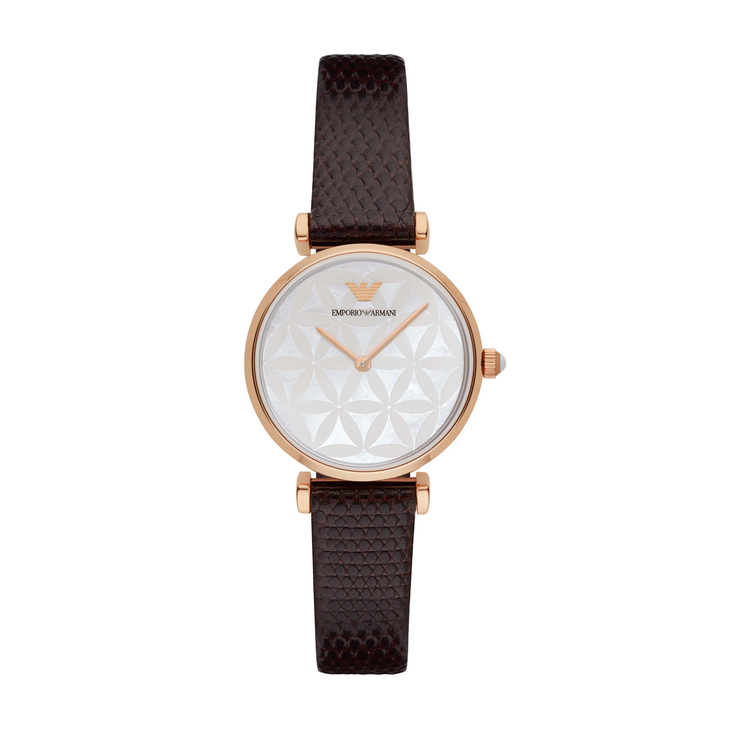 EMPORIO ARMANI MOP ANLG WATCH GP LEATHER STRP
