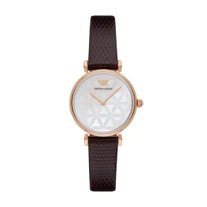 EMPORIO ARMANI MOP ANLG WATCH GP LEATHER STRP