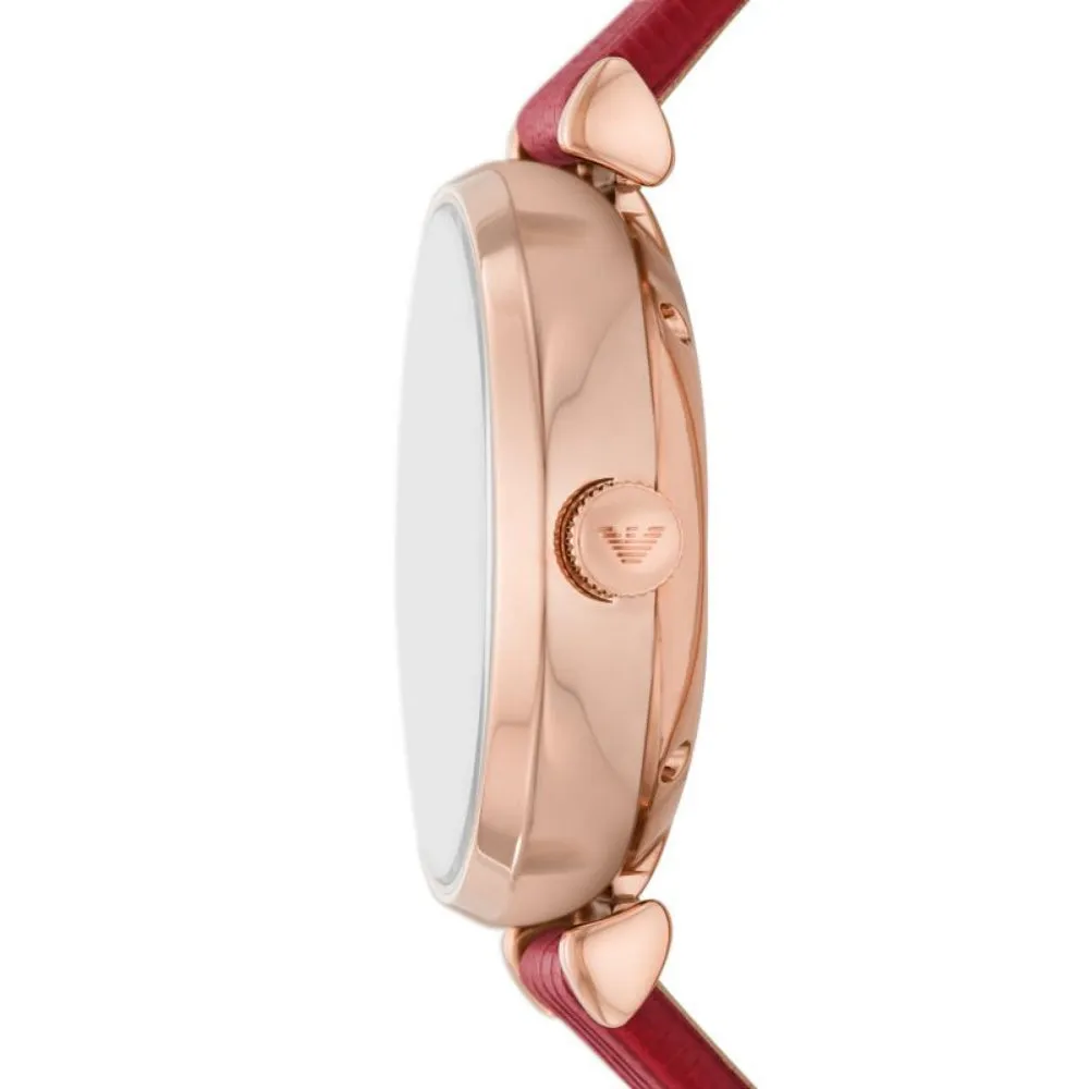 Emporio Armani Women's  Automatic Red Leather Watch