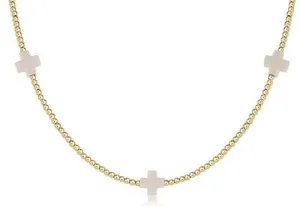 Enewton - choker signature cross gold - 2mm bead