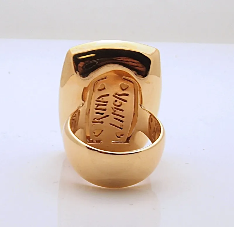 Estate Rina Limor 18k Rose Gold Diamond Rose Quartz Ring