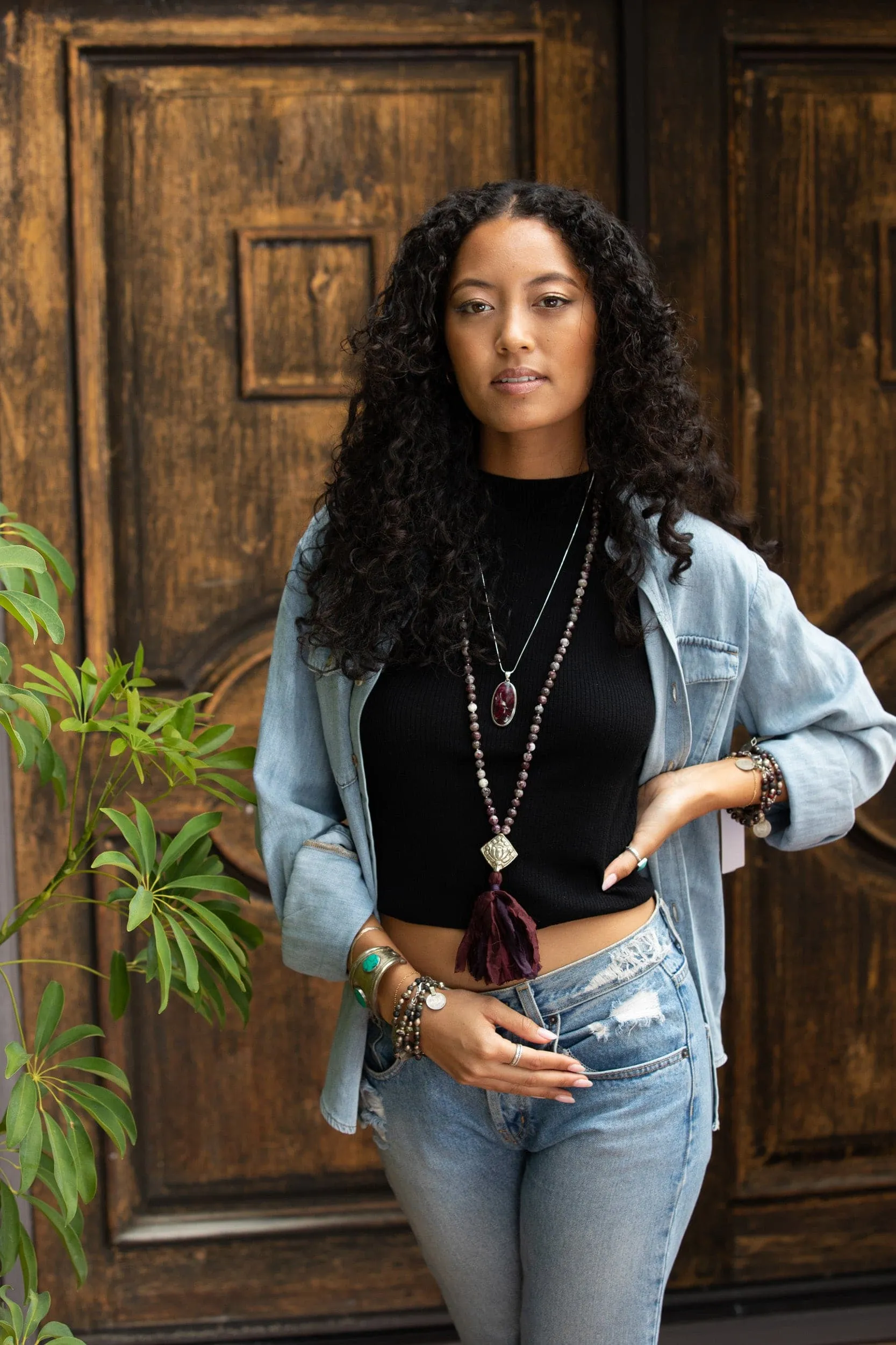 Eudialyte Gemstone Mala Necklace