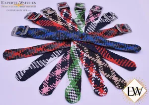 Experts Watches 20 mm Perlon Watch Strap Braided Nylon Band Vintage Style Colors