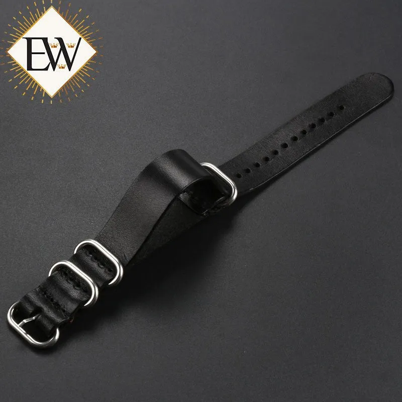 Experts Watches EW Elite Hand Made Zulu Leather Military Watch Straps 18 to 22 MM