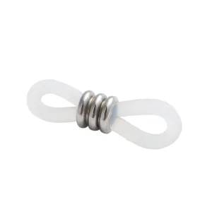 Eye Glass Holder Clear/Stainless Steel Bead 10/pk
