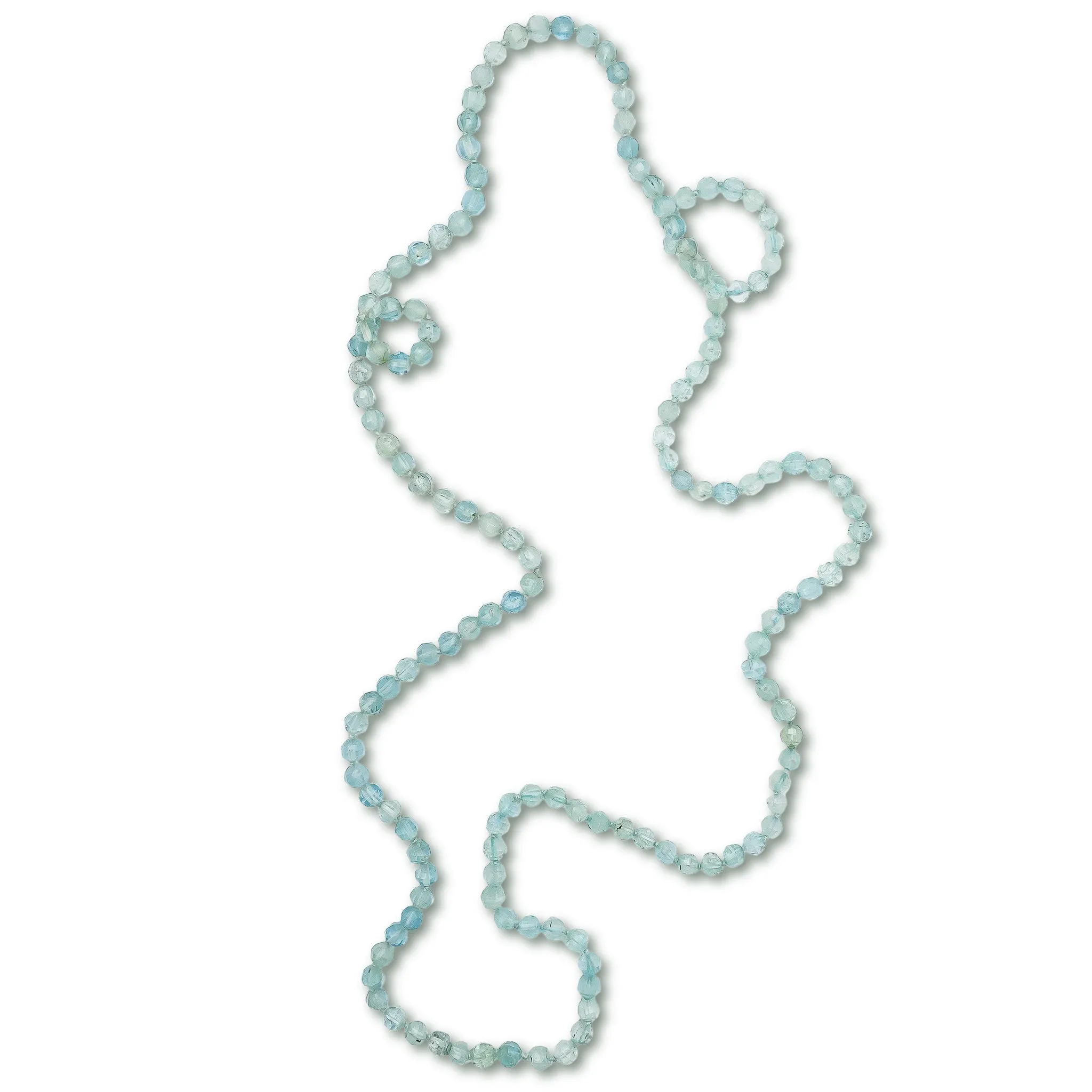 Faceted Aquamarine Bead Necklace