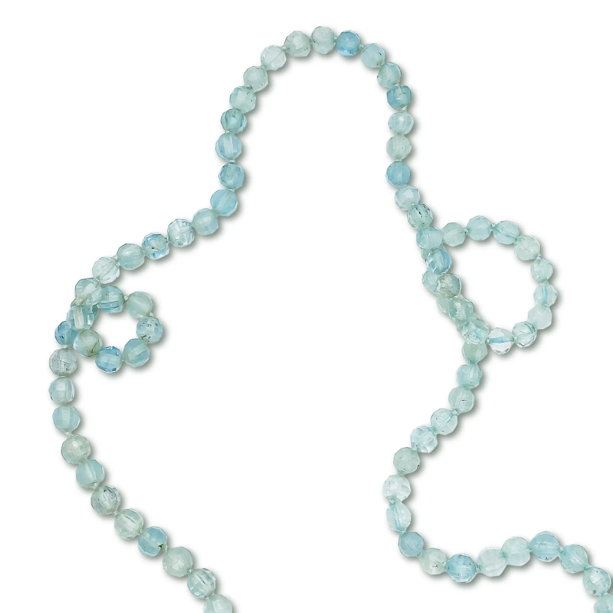 Faceted Aquamarine Bead Necklace