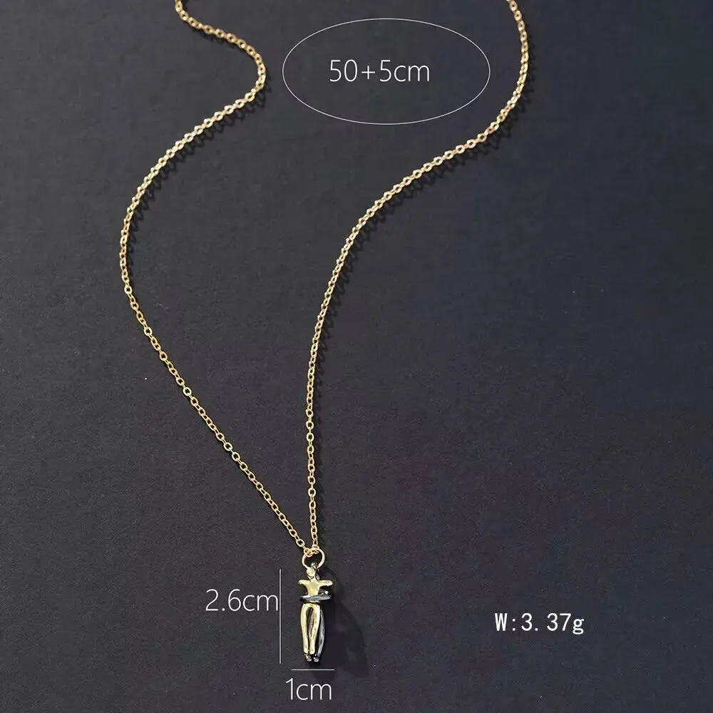 Fashion Hugging Necklace Jewelry Choker Hug Pendant Chain Men Necklaces For Lover Women Couple Men Lady Female Male Gift