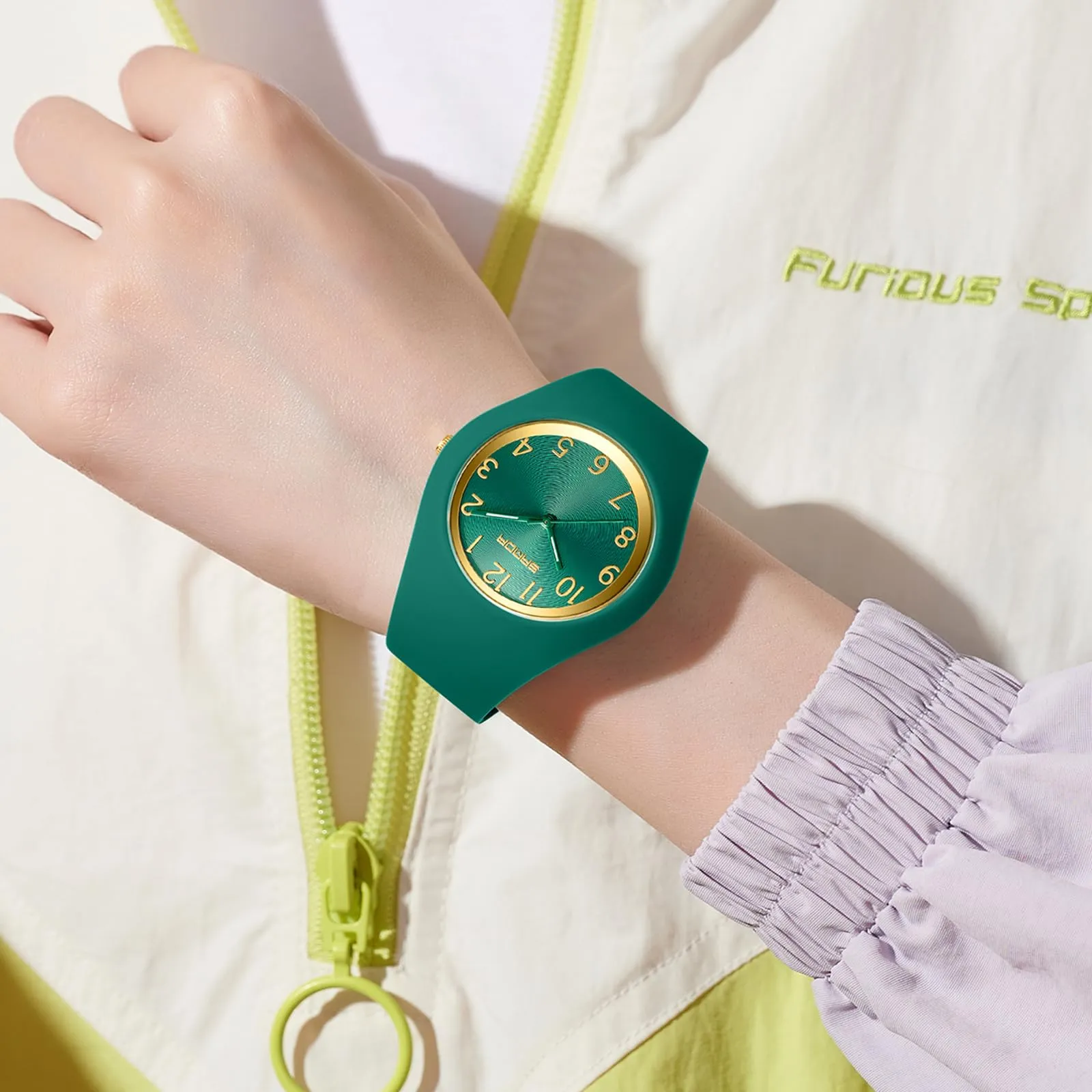Findtime Ladies Watches Waterproof Watches for Women Soft Silicone Strap  Simple Watch  Nurse Watch with Secondhand -6186