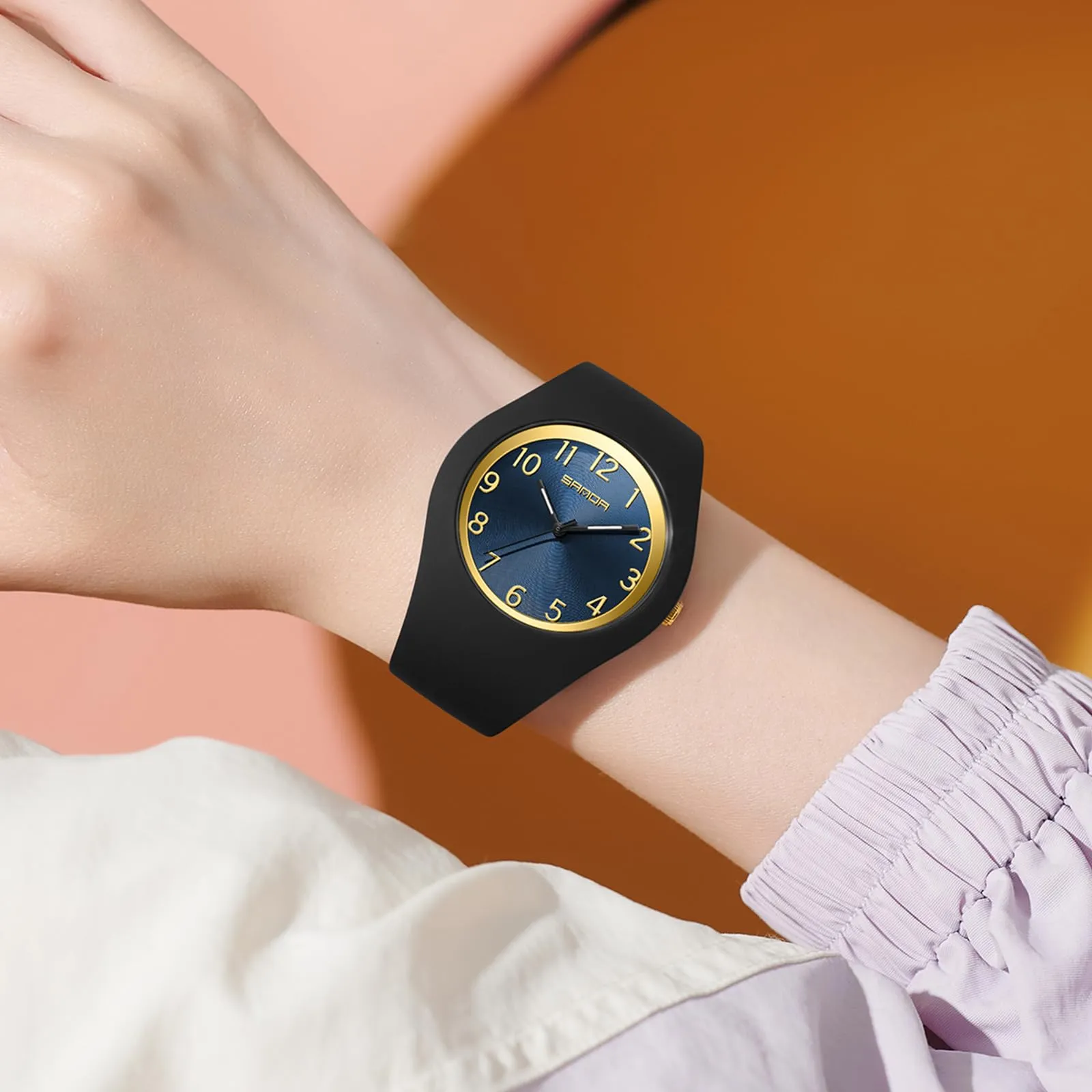 Findtime Ladies Watches Waterproof Watches for Women Soft Silicone Strap  Simple Watch  Nurse Watch with Secondhand -6186