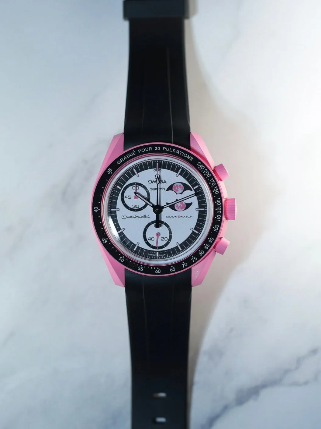 FKM Rubber Strap for Omega X Swatch MoonSwatch Mission to The Pink Moonphase