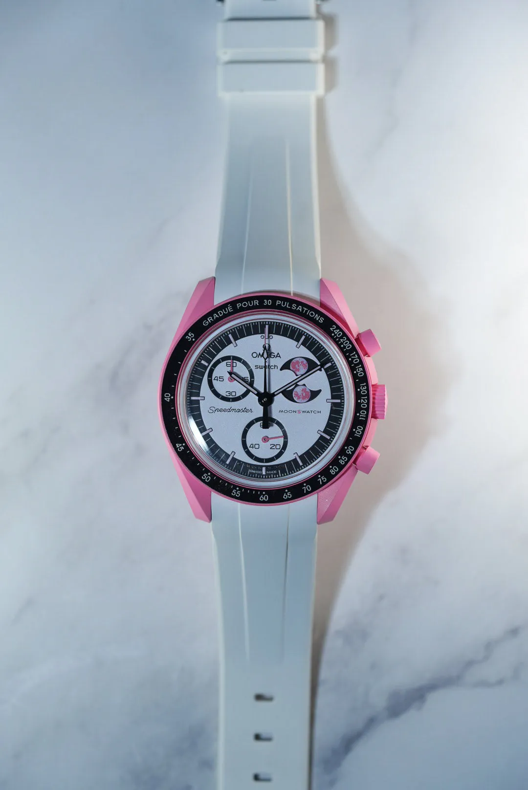 FKM Rubber Strap for Omega X Swatch MoonSwatch Mission to The Pink Moonphase
