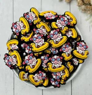 Floatin' FRED the Highland Cow Silicone Focal Beads Wholesale , Animal Shaped Beads