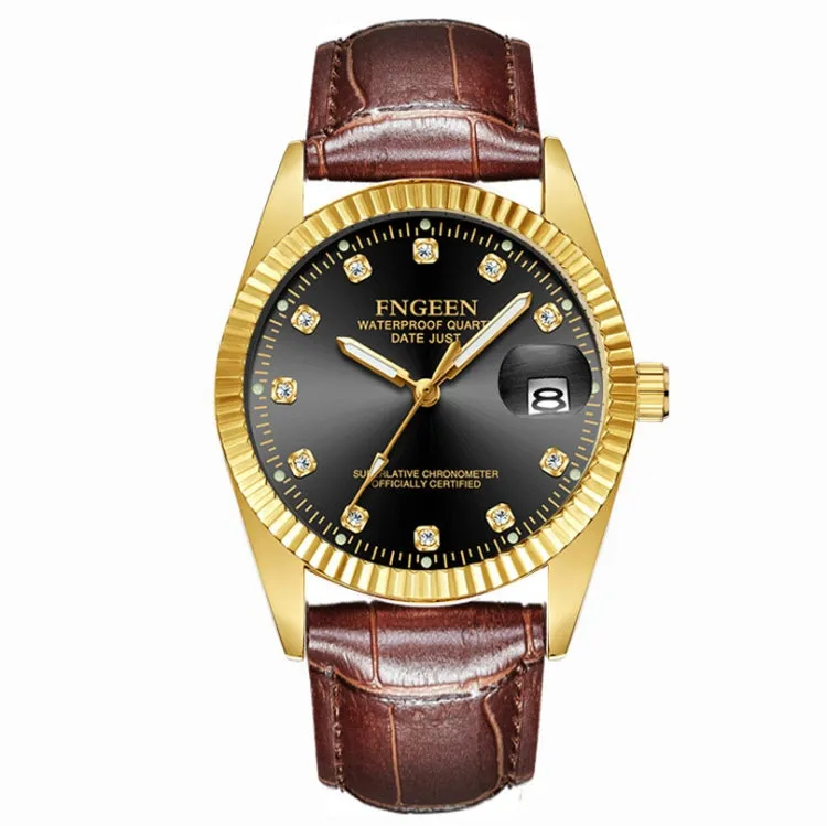 FNGEEN 7008 Men Fashion Diamond Dial Watch Couple Watch