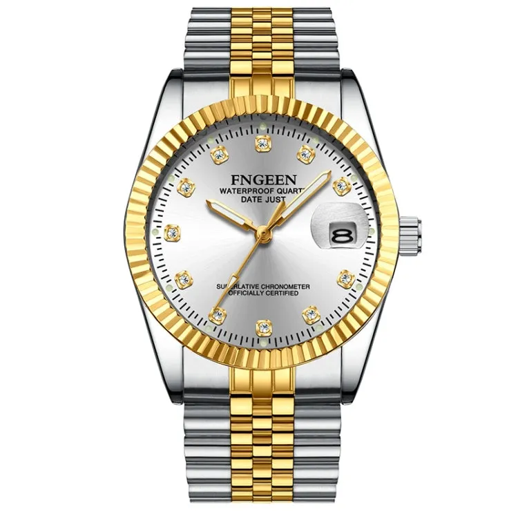 FNGEEN 7008 Men Fashion Diamond Dial Watch Couple Watch